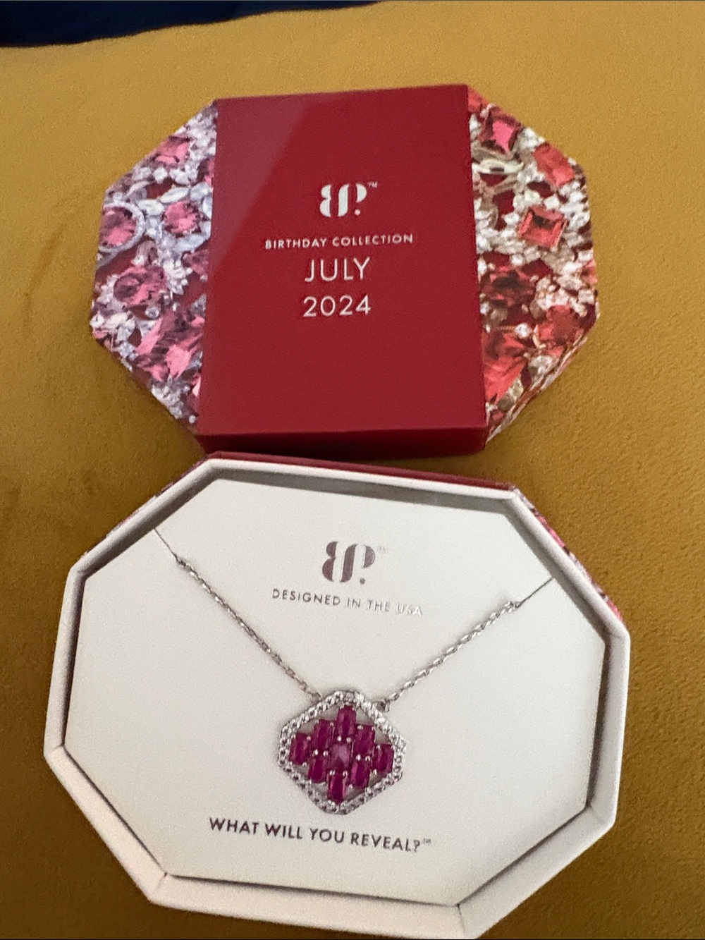 July Birthstone Pink Pendant Necklace - Designed in the USA